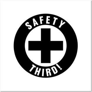 Safety Third, Safety 3rd Funny Hard Hat Sticker, July 4th,Fireworks Joke Funny Independence Day Posters and Art